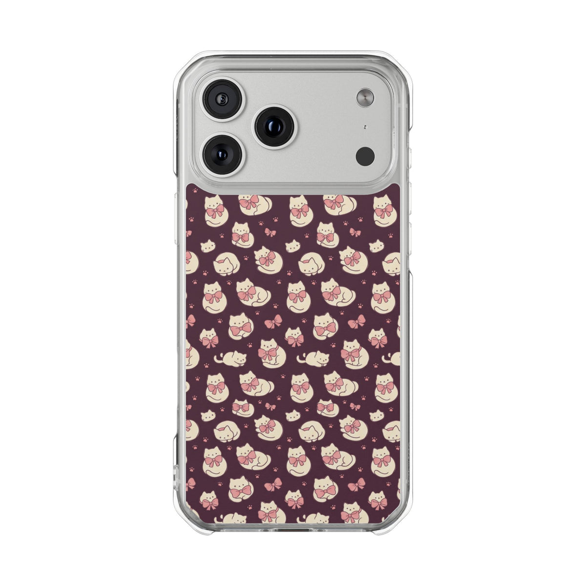 Phone case with cat pattern on a white background
