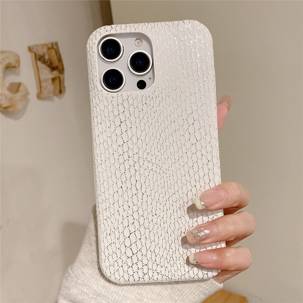 For iPhone 16 Pro Case Gold Thread Lacquered Snake Texture PU + PC Phone Back Cover