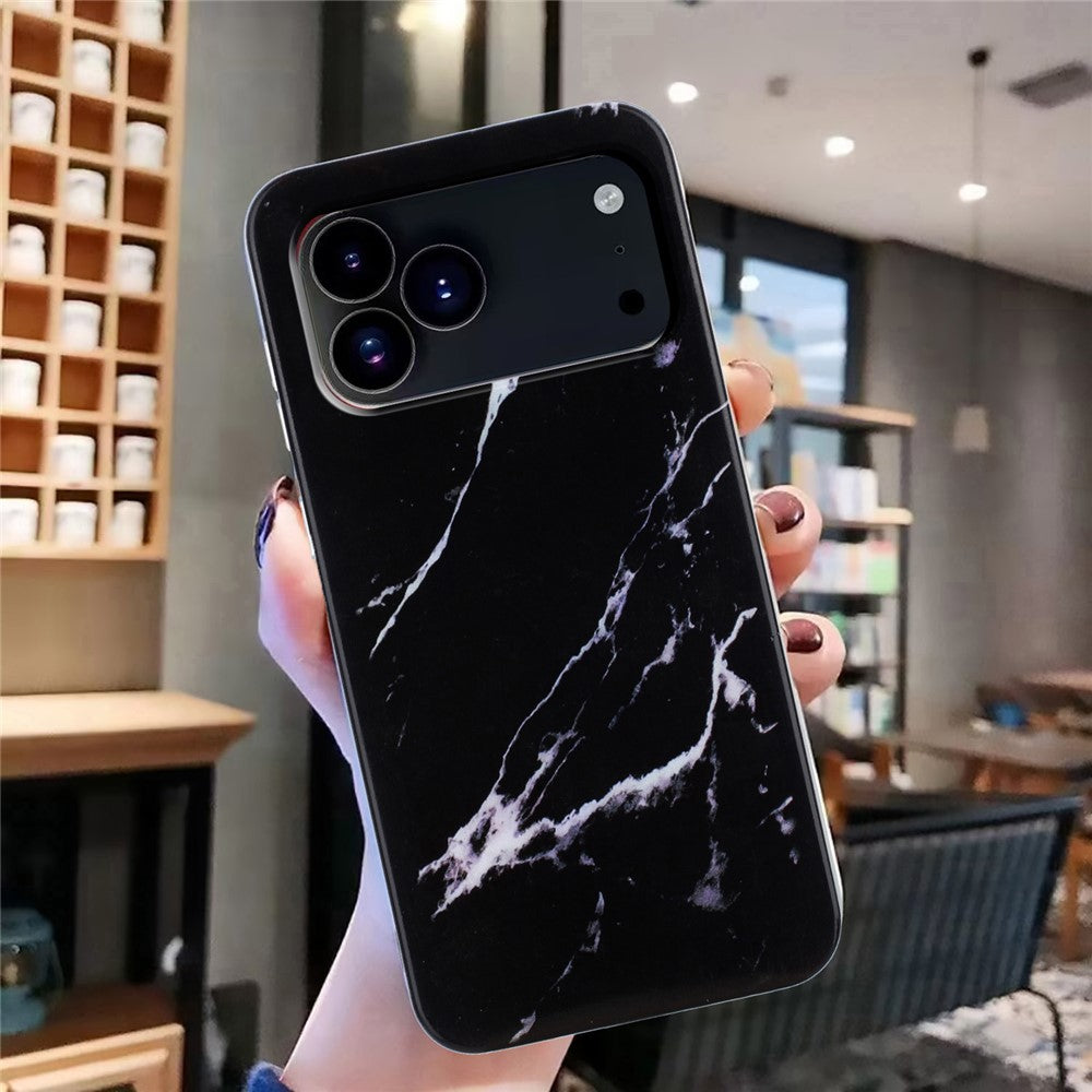 For iPhone 17 Pro Case Marble Pattern Painted TPU Phone Back Cover