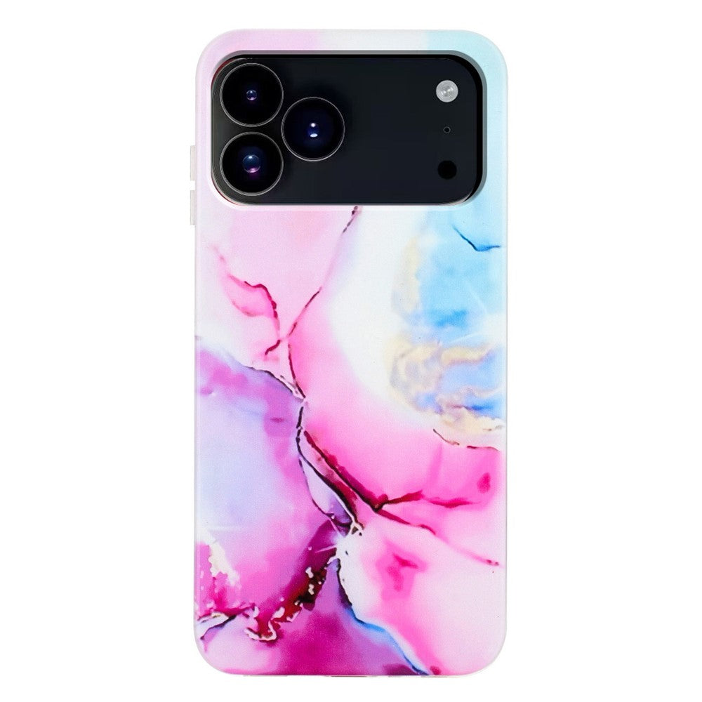 For iPhone 17 Pro Case Marble Pattern Painted TPU Phone Back Cover