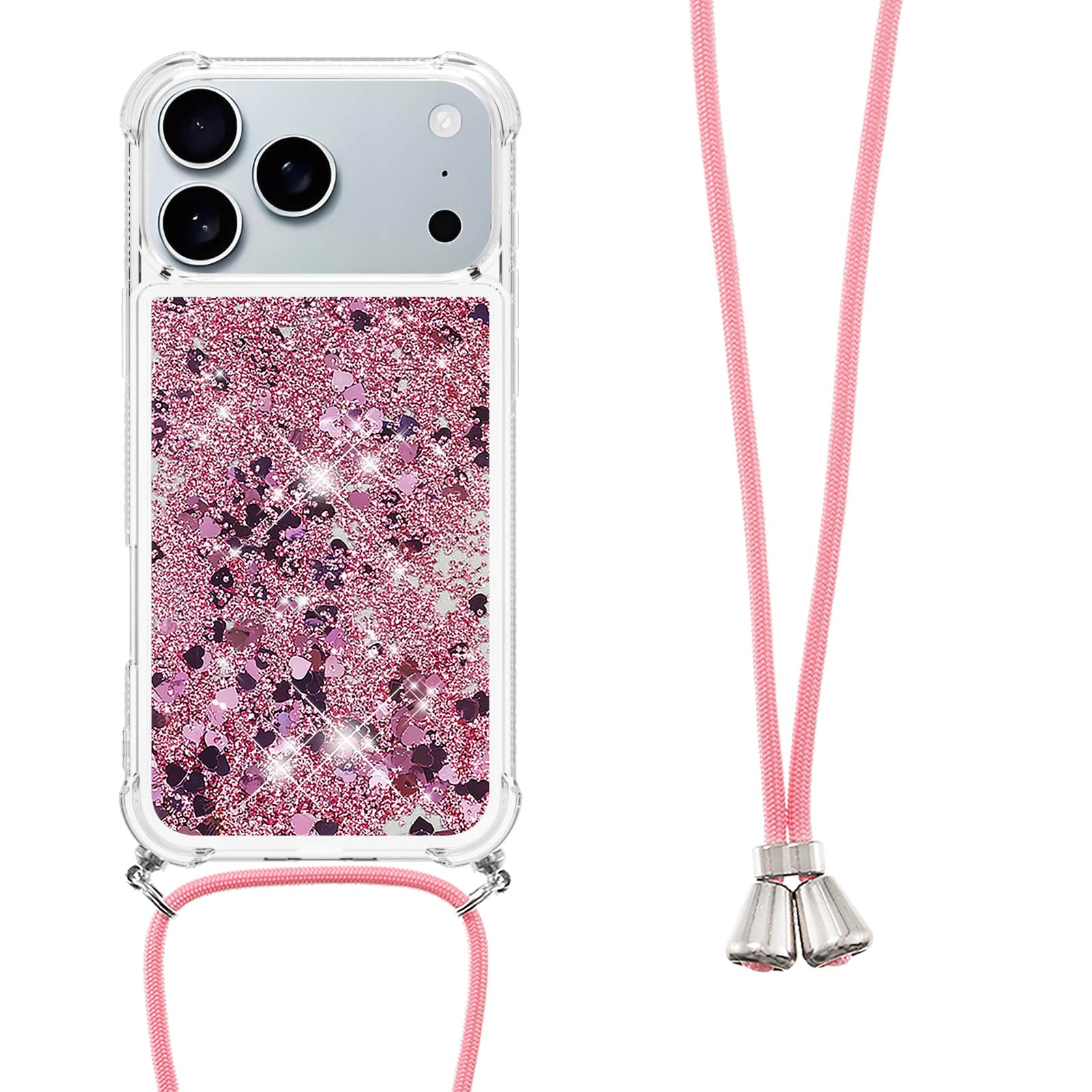 For iPhone 17 Pro Max TPU Case Quicksand Phone Cover with Lanyard