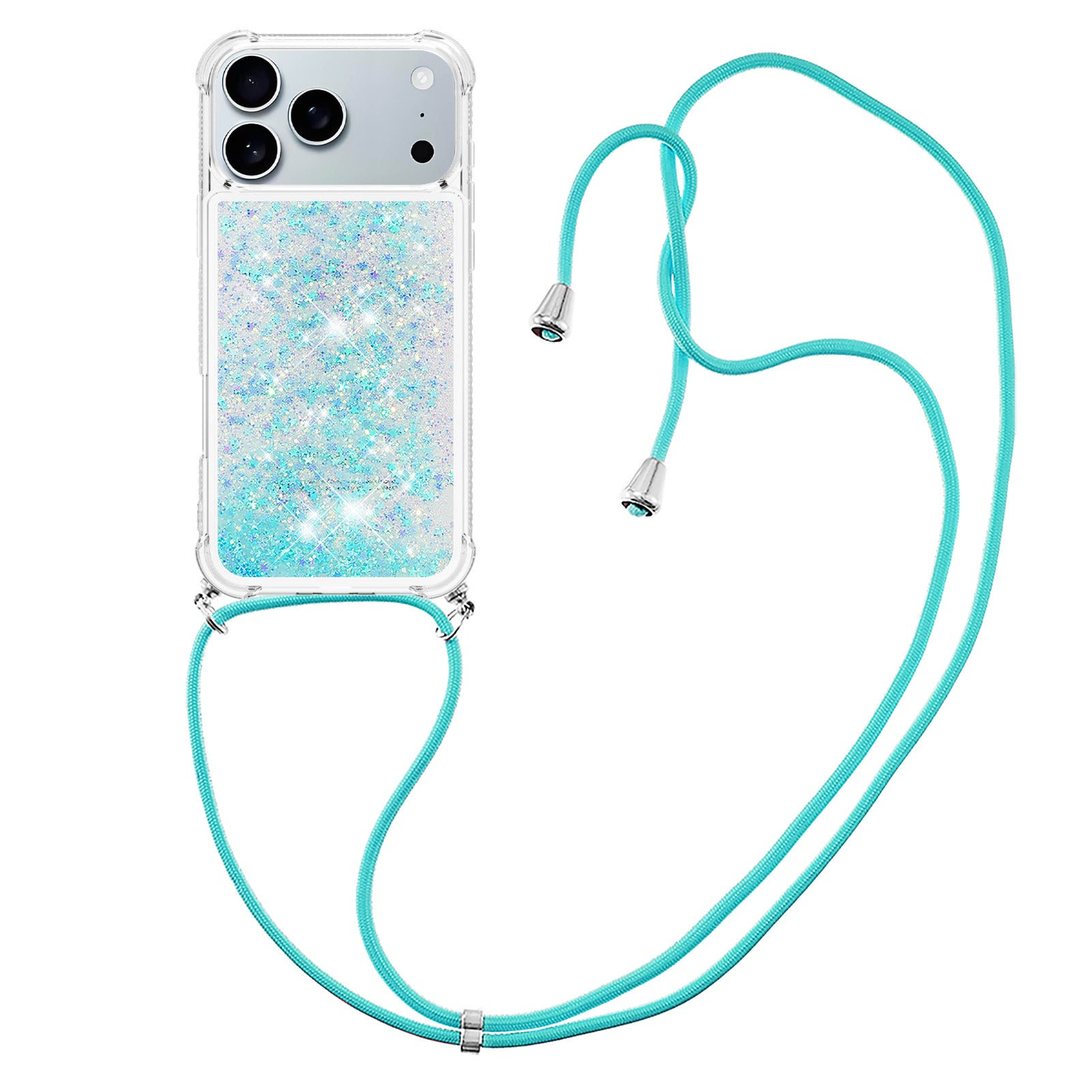For iPhone 17 Pro Max TPU Case Quicksand Phone Cover with Lanyard