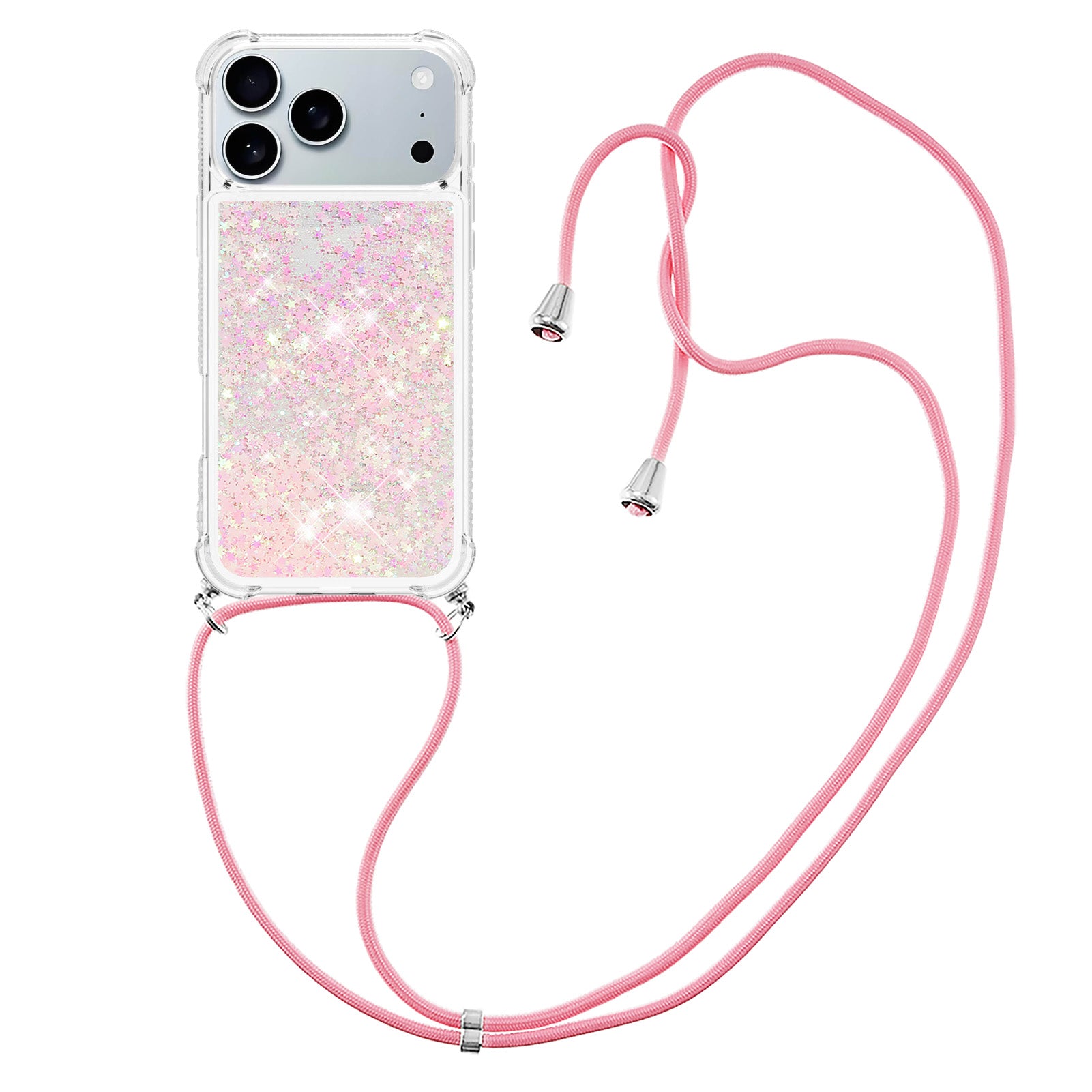 For iPhone 17 Pro Max TPU Case Quicksand Phone Cover with Lanyard