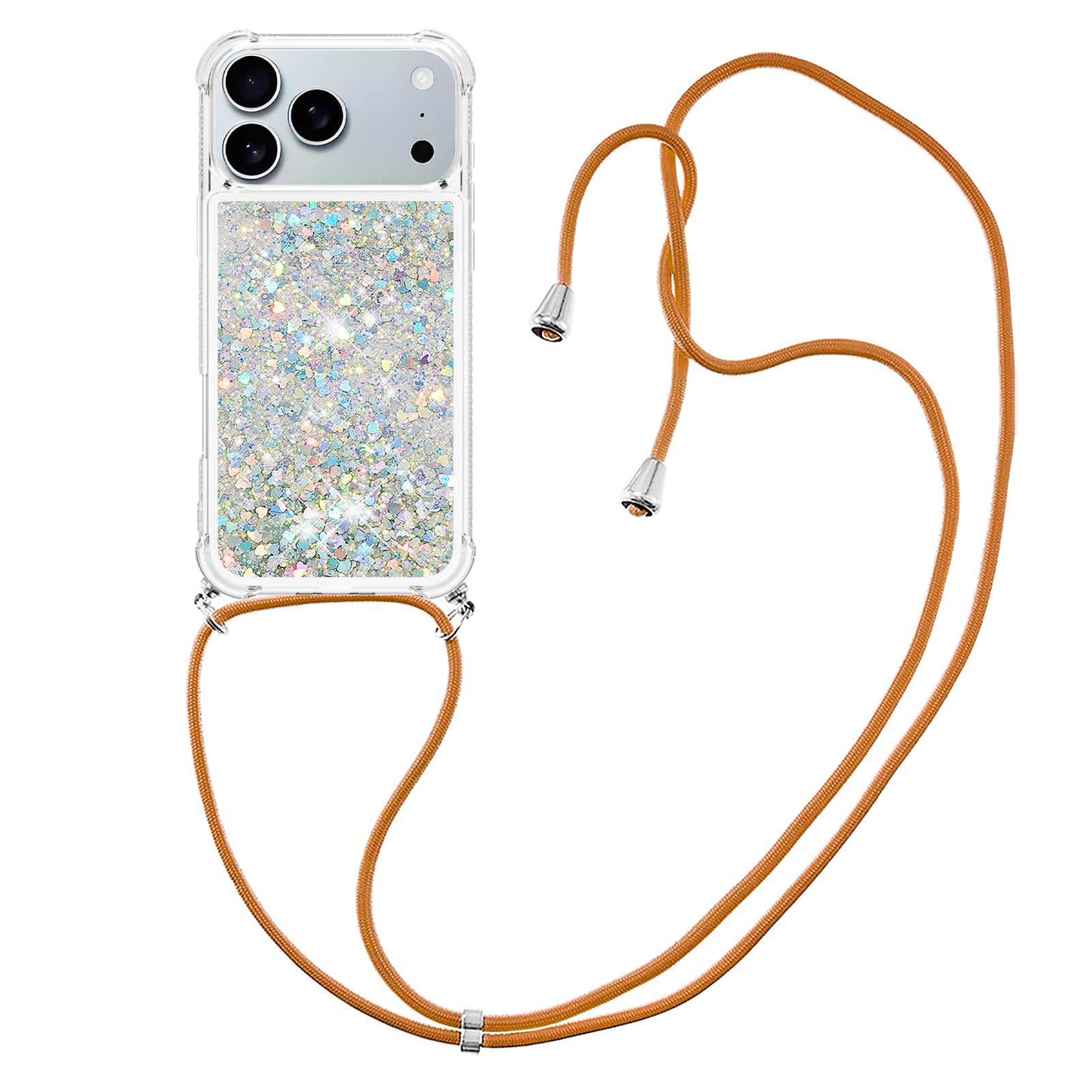 For iPhone 17 Pro TPU Case Quicksand Phone Cover with Lanyard