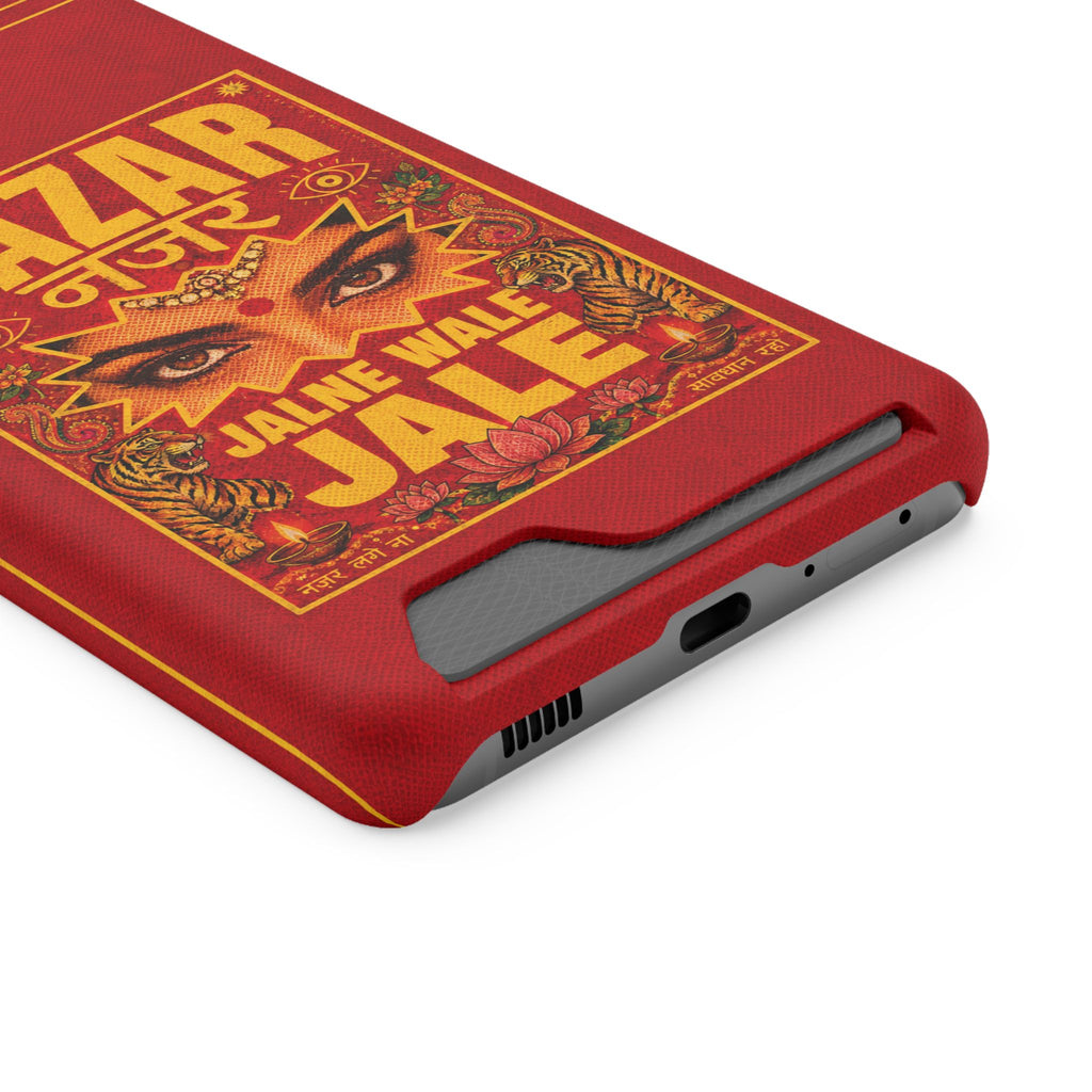 Nazar Phone Case with Card Holder — Bold Retro Indian Eye Protection Design