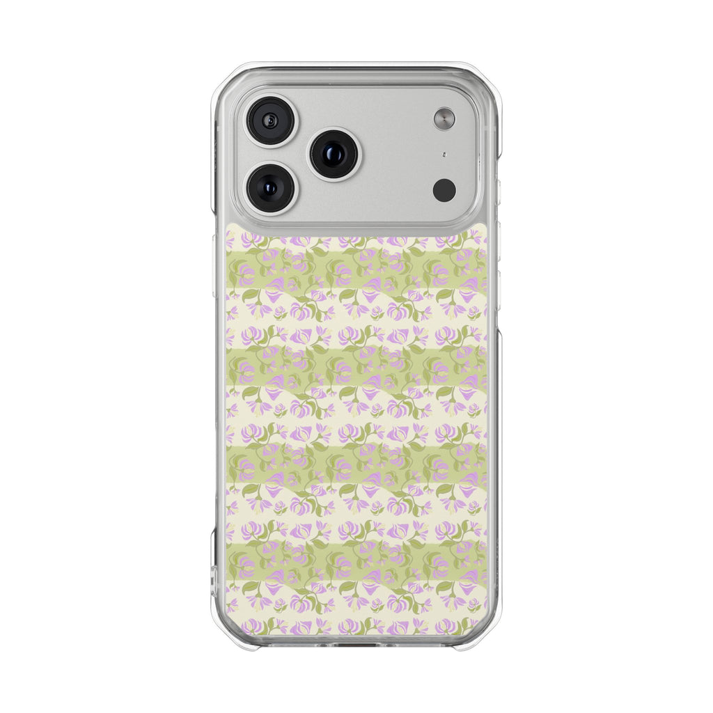 Phone case with a floral pattern on a white background