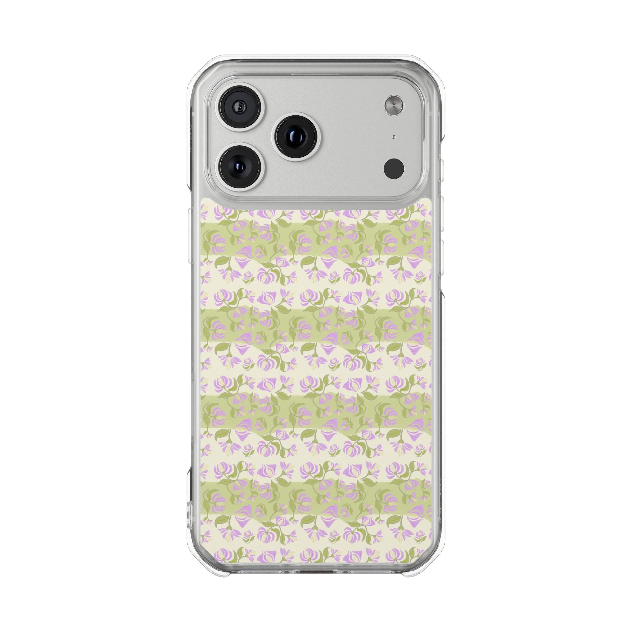 Phone case with a floral pattern on a white background